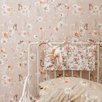 Matuu bloemenbehang voor de kinderkamer medium karamel beige