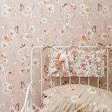 Matuu bloemenbehang voor de kinderkamer medium karamel beige