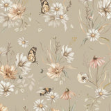 Matuu bloemenbehang voor de kinderkamer medium karamel beige