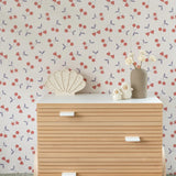 Matuu heartgarden kersen behang voor meisjeskamer en babykamer creme