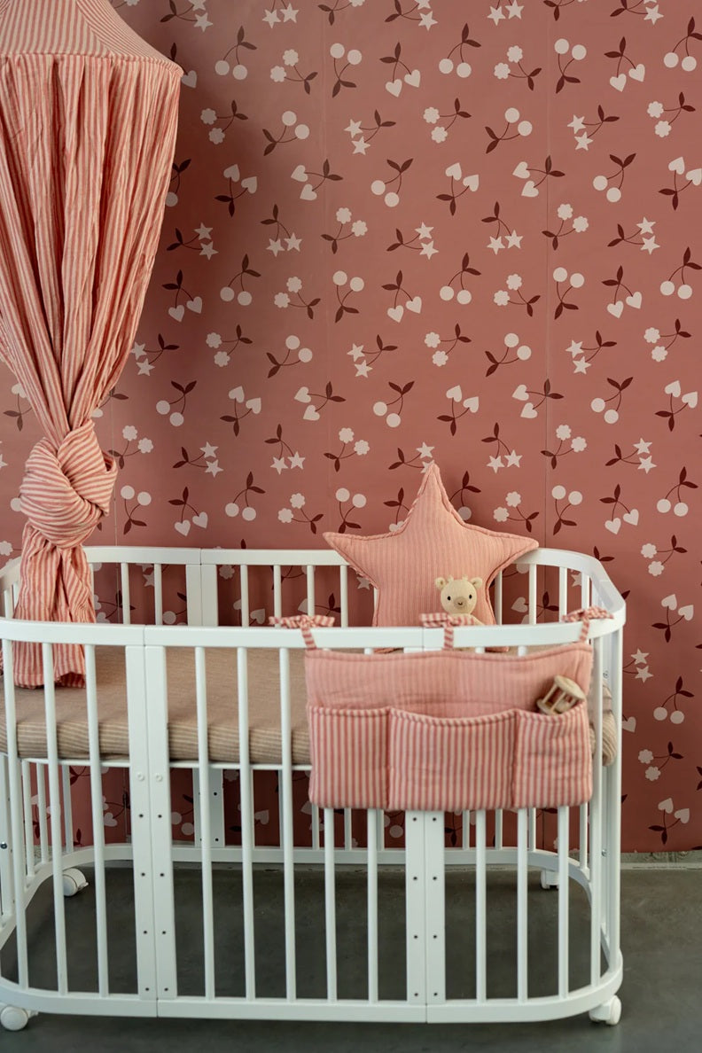 Matuu heartgarden kersen behang meisjeskamer roest rood bruin