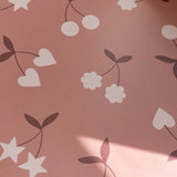 Matuu heartgarden kersen behang meisjeskamer roest rood bruin