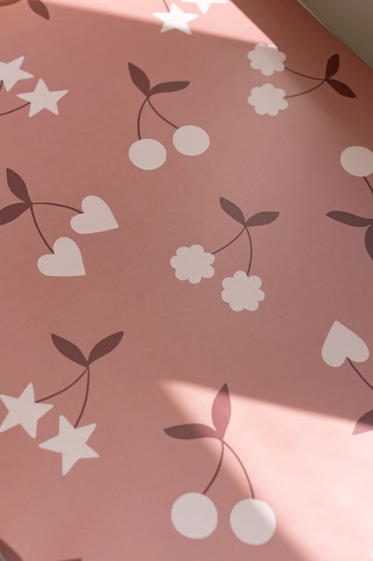Matuu heartgarden kersen behang meisjeskamer roest rood bruin