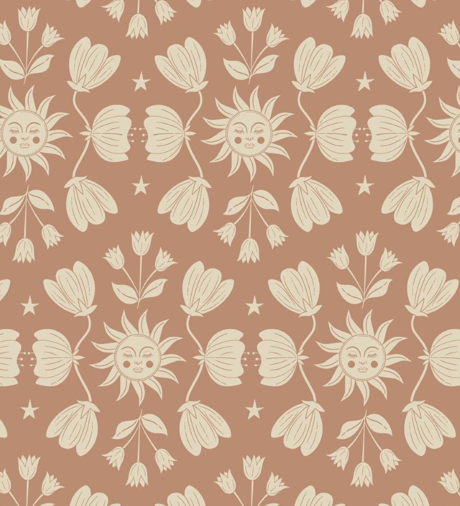 May and Fay behang voor de kinderkamer Sunny Flowers terra
