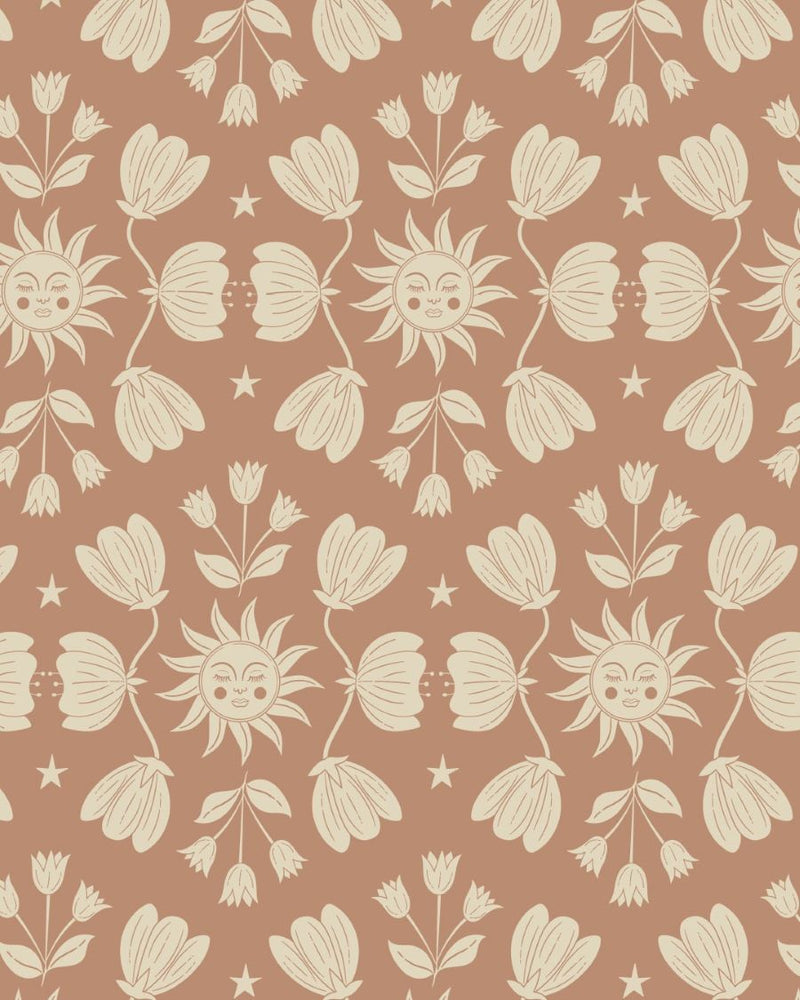 May and Fay behang voor de kinderkamer Sunny Flowers terra