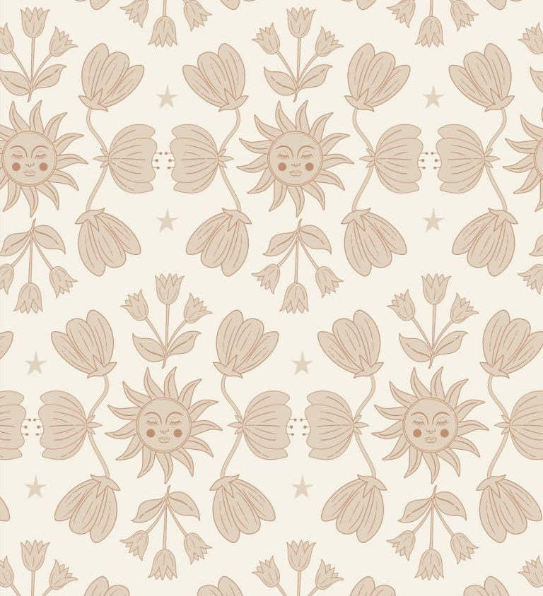May and Fay behang voor de kinderkamer Sunny Flowers beige