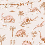 May and Fay Dino Planet dino behang voor de meisjeskamer roze beige