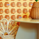 Aniek Bartels x Meet me at the wall lion heads butter yellow geel meisjeskamer 