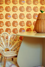 Aniek Bartels x Meet me at the wall lion heads butter yellow geel meisjeskamer 