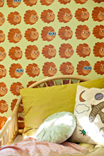 Aniek Bartels x Meet me at the wall lion heads matcha groen jongenskamer