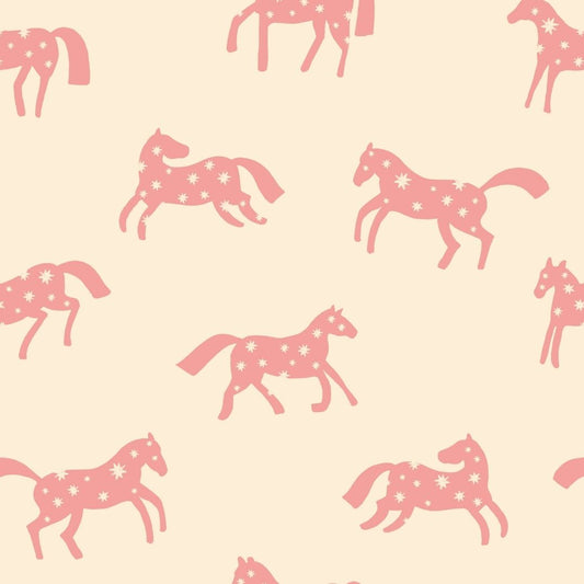 Joelle Wehkamp x Meet me at the wall magic horses paarden behang voor de kinderkamer meisjeskamer creme roze
