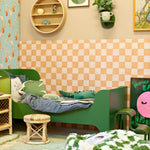 Aniek Bartels x Meet me at the wall geblokt behang zand jongenskamer meisjeskamer neutrale kinderkamer babykamer