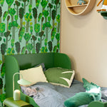 Aniek Bartels x Meet me at the wall trees bomen behang natuur lichtblauw jongenskamer 