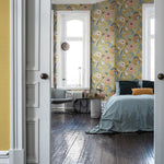 Midbec Anemone Anemoon bloemenbehang voor meisjeskamer en babykamer oker 33002