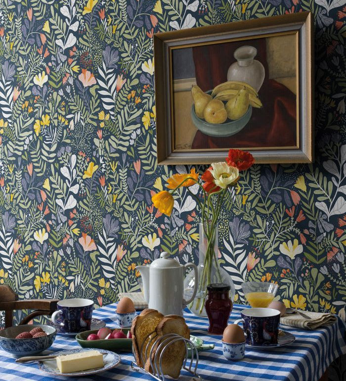 Midbec behang brittsommar kleur bloemen 55010