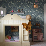 Midbec bosdieren behang voor de kinderkamer blauw 44129
