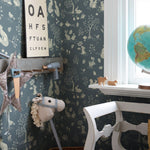 Midbec bosdieren behang voor de kinderkamer blauw 44129