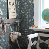 Midbec bosdieren behang voor de kinderkamer blauw 44129