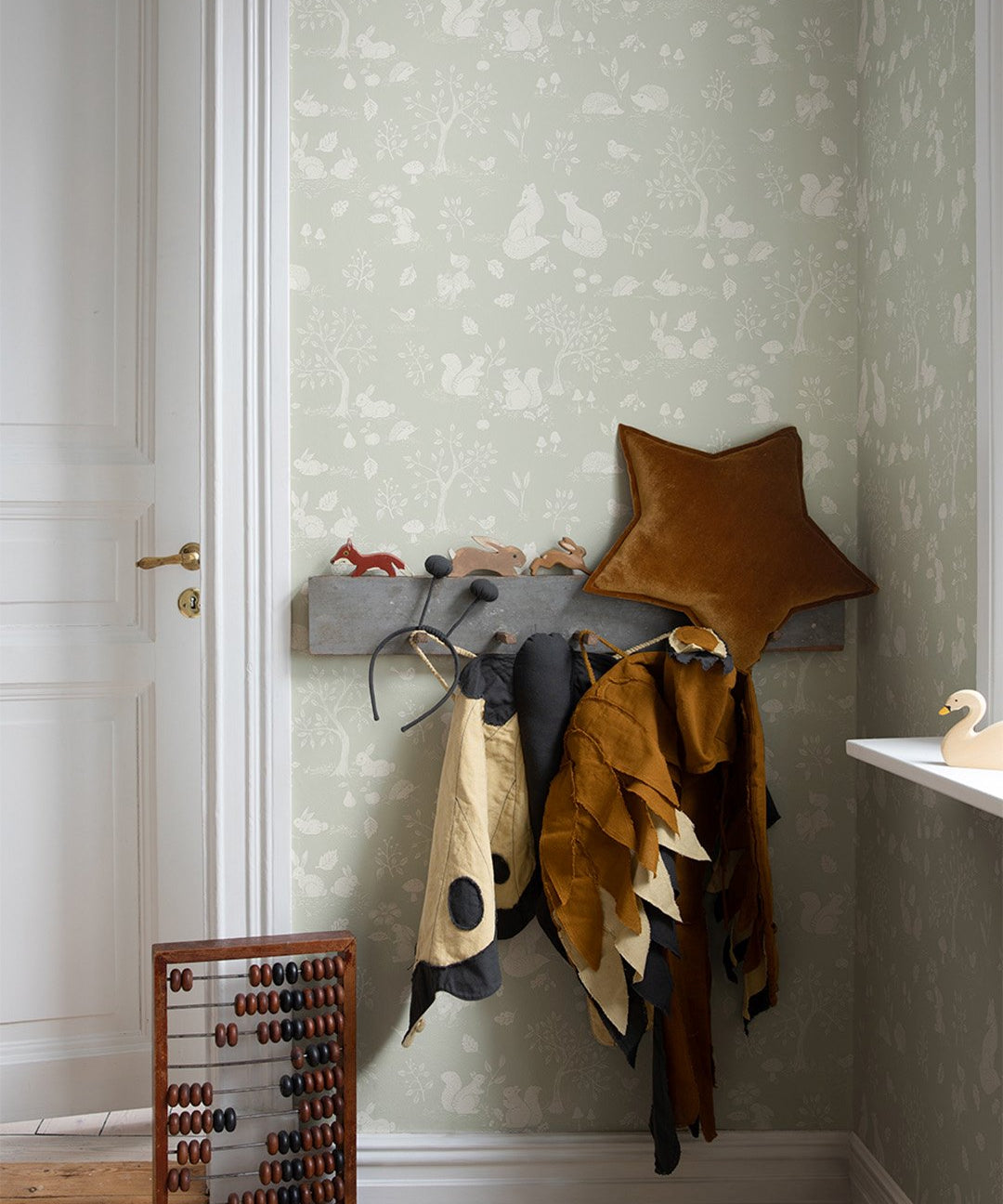 Midbec bosdieren behang voor de kinderkamer groen 44130