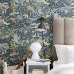 Havet Midbec uit Resan collectie kinderkamer behang zeedieren donkerblauw 29018