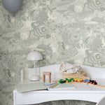 Havet Midbec uit Resan collectie kinderkamer behang zeedieren zacht groen 29017