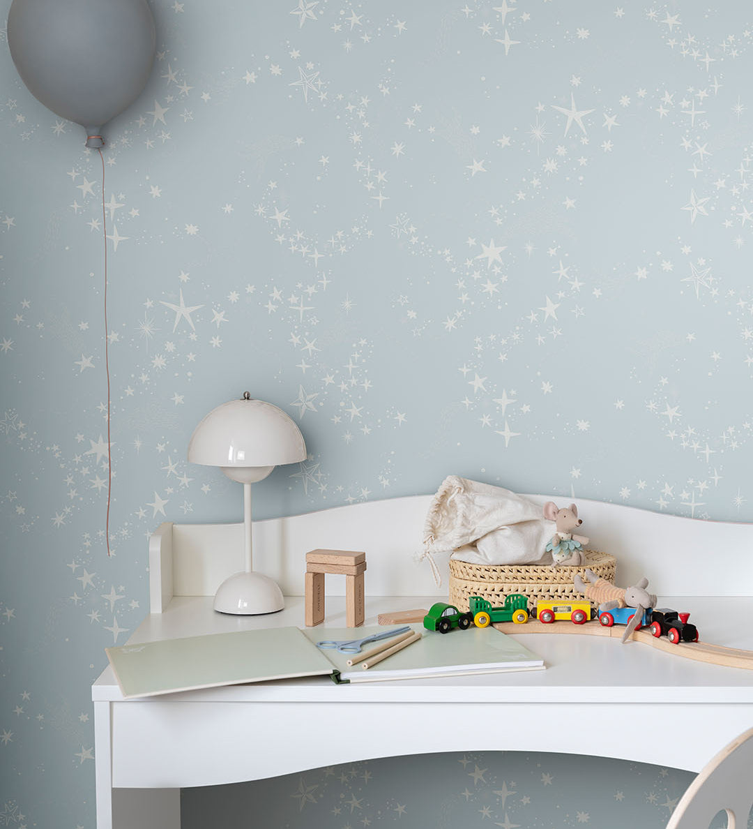 Midbec sterren behang voor de kinderkamer Stjärnorna lichtblauw 29023