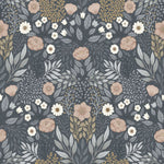 Midbec ang bloemen behang voor de kinderkamer donkerblauw 26004