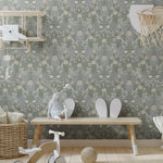 Midbec ang bloemen behang voor de kinderkamer vergrijsd blauw 26019