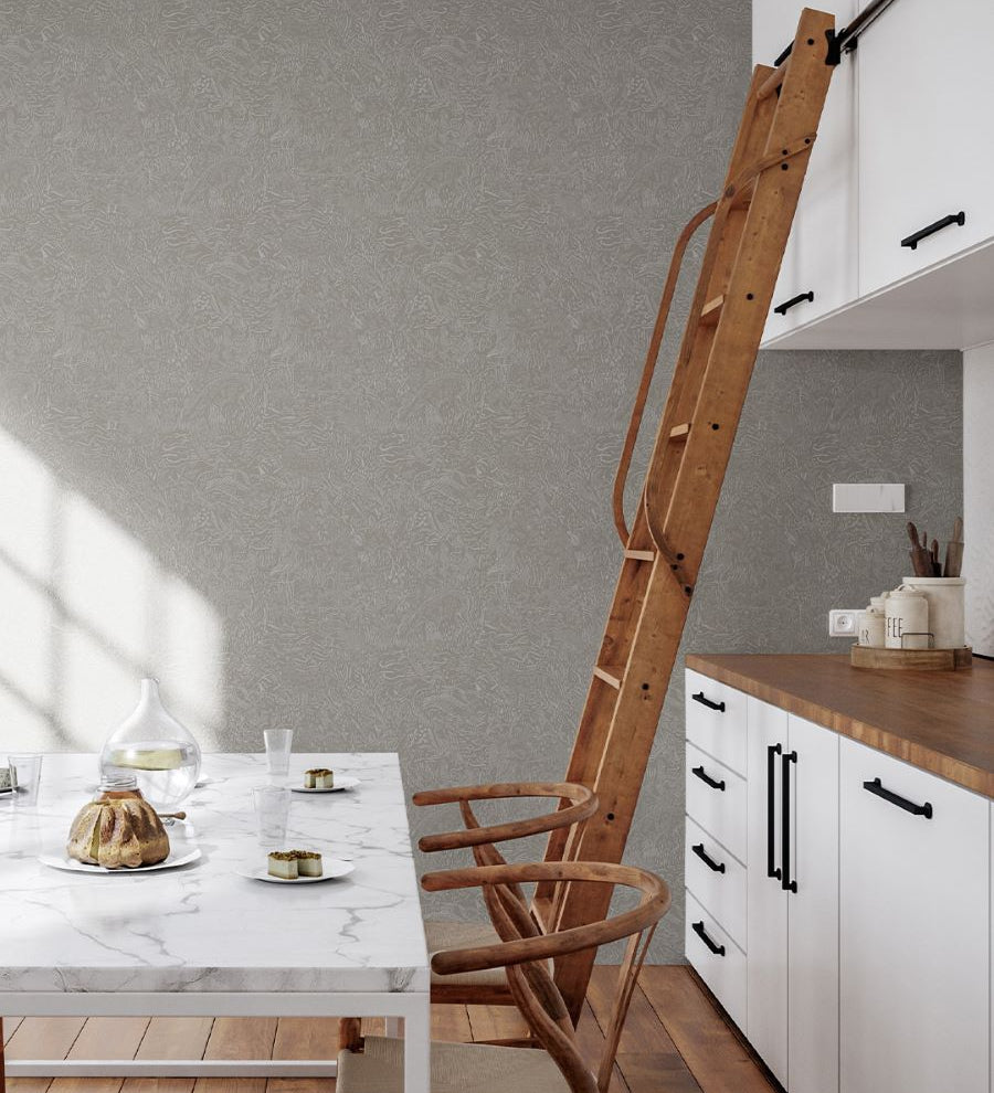 Midbec Landskapsdjur bosdieren behang voor de kinderkamer taupe 26022