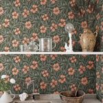 Midbec bloemenbehang voor de kinderkamer Poppy groen 28028