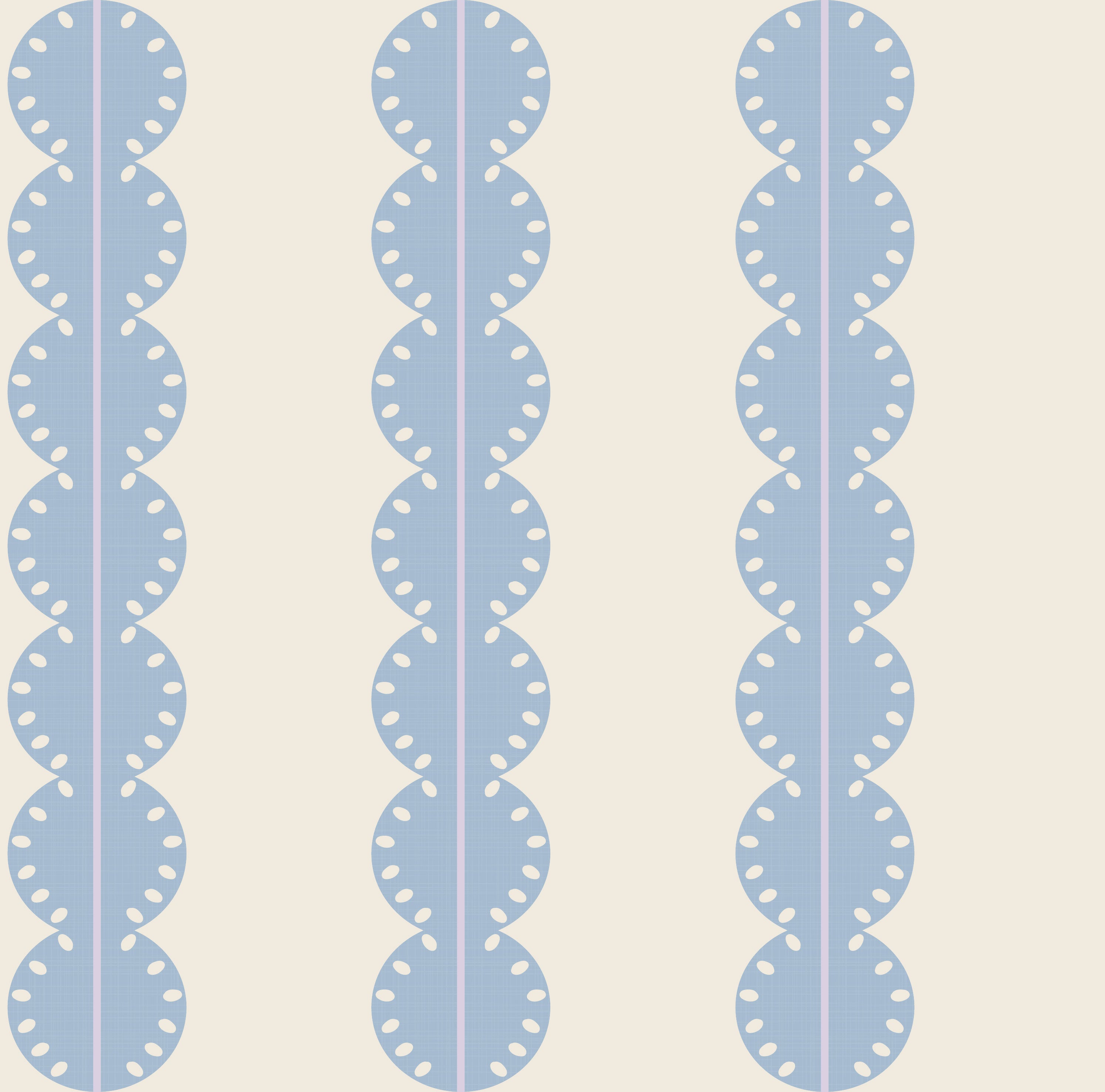 Papr Walls strepen behang meisjeskamer of babykamer met boogjes bubble dot lichtblauw lila 