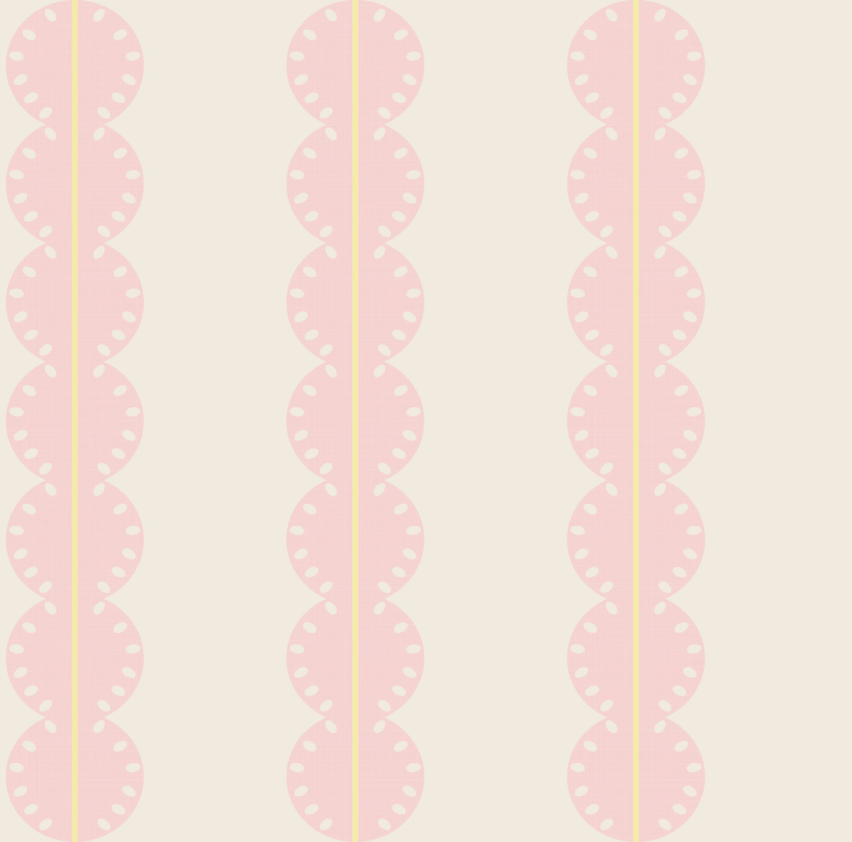 Papr Walls strepen behang meisjeskamer of babykamer met boogjes bubble dot lichtroze geel