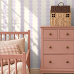 Papr Walls strepen behang meisjeskamer of babykamer met boogjes bubble dot lila geel