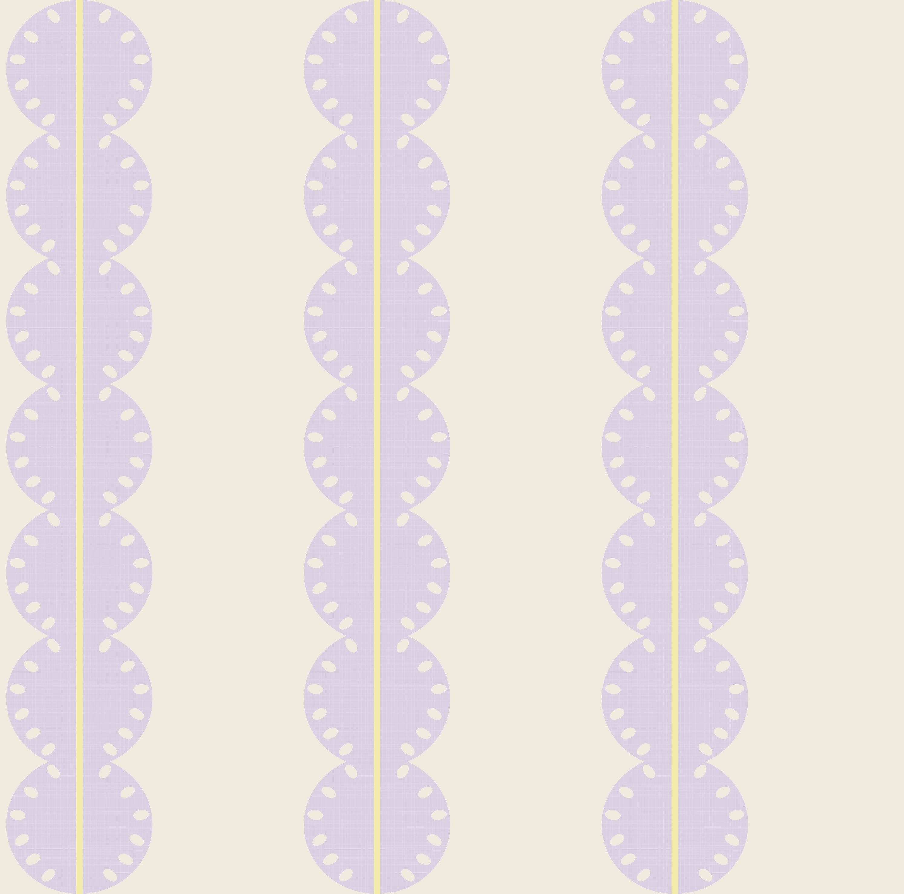 Papr Walls strepen behang meisjeskamer of babykamer met boogjes bubble dot lila geel