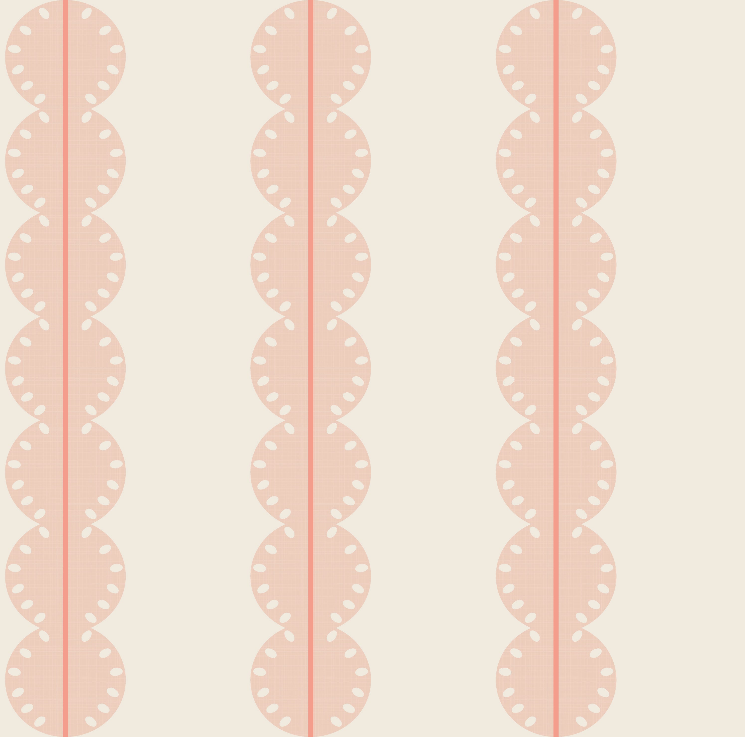Papr Walls strepen behang meisjeskamer of babykamer met boogjes bubble dot nude lichtroze koraal