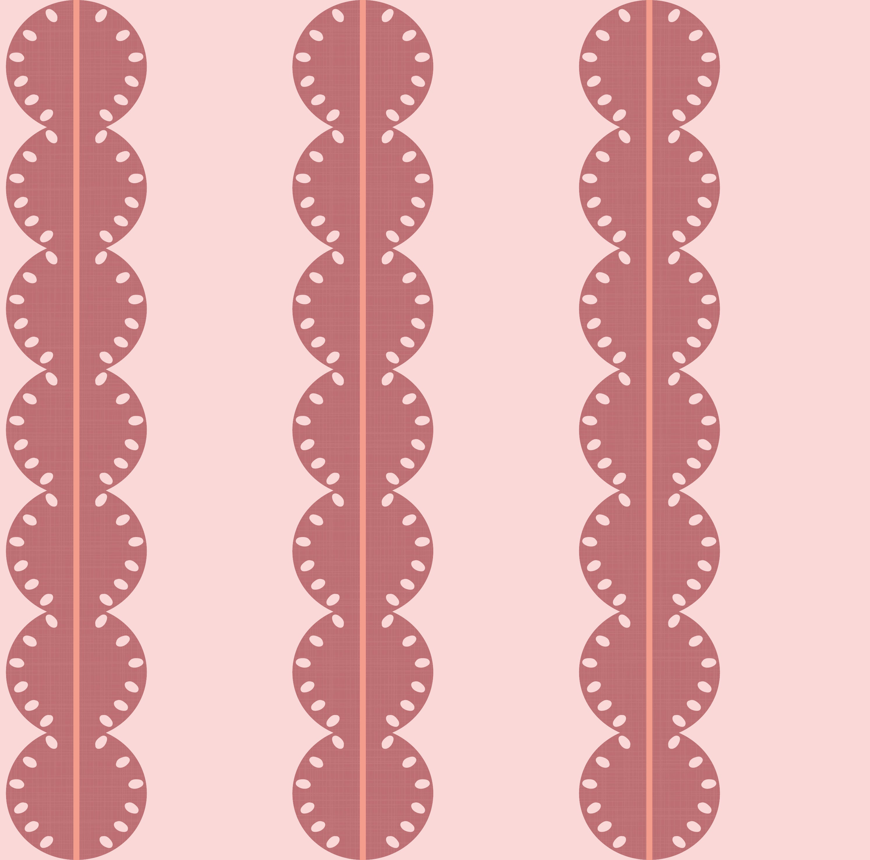 Papr Walls strepen behang meisjeskamer of babykamer met boogjes bubble dot nude oudroze koraal