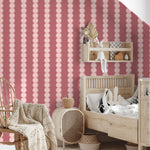 Papr Walls strepen behang meisjeskamer of babykamer met boogjes bubble dot nude oudroze koraal
