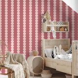 Papr Walls strepen behang meisjeskamer of babykamer met boogjes bubble dot nude oudroze koraal