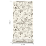 Pastelowe Love Safari behang voor de kinderkamer creme