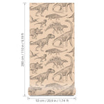 Pastelowe Love dino behang voor de jongenskamer beige