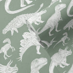 Pastelowe Love dino behang voor de jongenskamer matcha groen