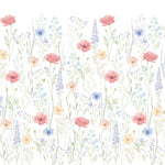 Pastelowe Love Spring Garden bloemenbehang voor de meisjeskamer of babykamer mural roze geel en blauw