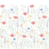 Pastelowe Love Spring Garden bloemenbehang voor de meisjeskamer of babykamer mural roze geel en blauw