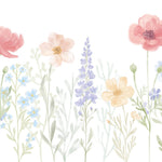 Pastelowe Love Spring Garden bloemenbehang voor de meisjeskamer of babykamer mural roze geel en blauw