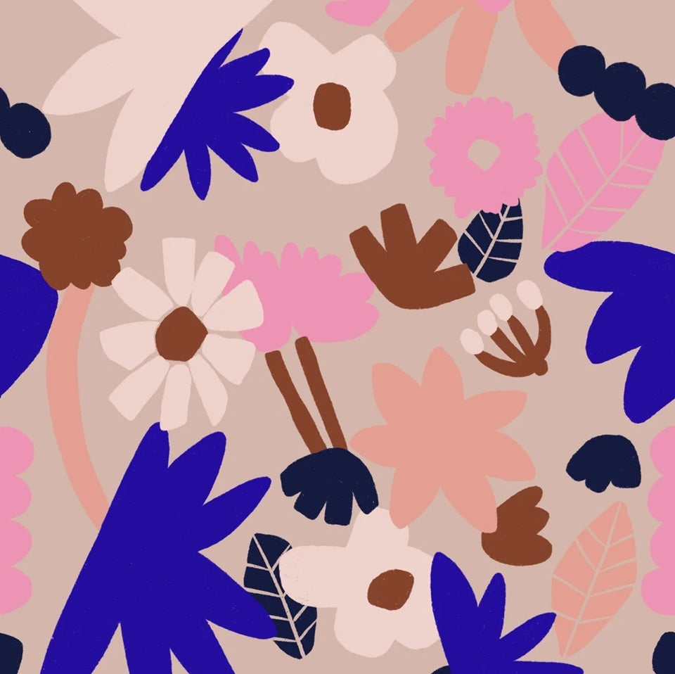 Meet me at the Wall bloemen behang voor de kinderkamer meisjeskamer naturel beige 