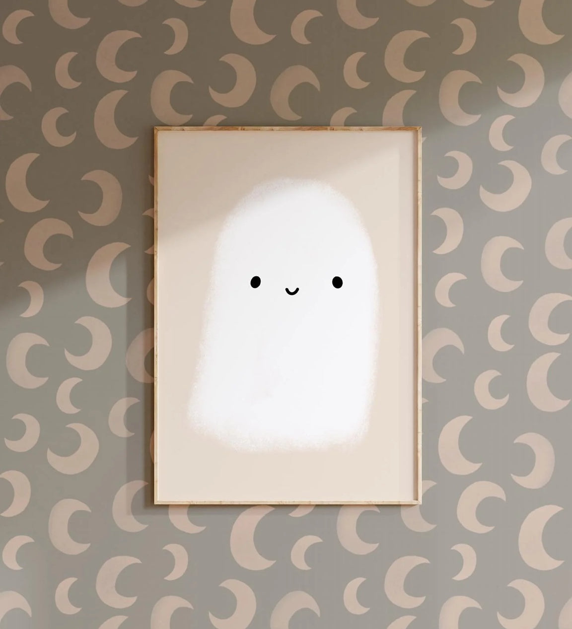 Meet me at the Wall Moon Cloud wolkjes grijs manen behang voor de babykamer of neutrale kinderkamer.