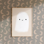 Meet me at the Wall Moon Cloud wolkjes grijs manen behang voor de babykamer of neutrale kinderkamer.