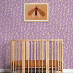 Meet me at the Wall Moon manen behang voor de kinderkamer lila