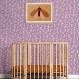 Meet me at the Wall Moon manen behang voor de kinderkamer lila