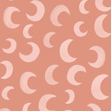 Meet me at the Wall Moon Petal warm roze  manen behang voor de babykamer of neutrale kinderkamer.